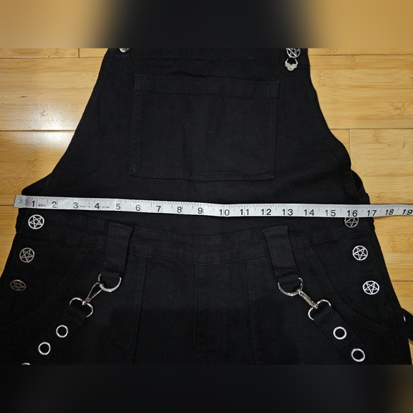 Dolls Kill Rare The Grave Girls Punk Goth Black Tough Life Denim Overalls S M - Picture 13 of 14